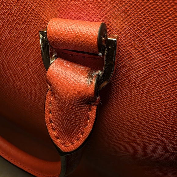 Michael Kors Cindy Medium Dome Satchel - Mandarin Saffiano Leather - Picture 7 of 16